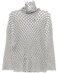Sportmax - Lochstrick-Pullover Mit Stehkragen - Lyst