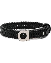 Ferragamo - Gancini Braided Leather Bracelet - Lyst