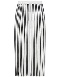 Blanca Vita - Ribbed Pleated Midi Skirt - Lyst