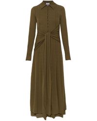 Ganni - Tie-Waist Button-Down Maxi Dress - Lyst