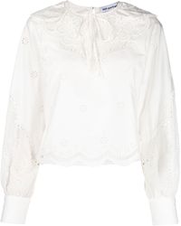 Self-Portrait - Blouse Met Broderie Anglaise - Lyst