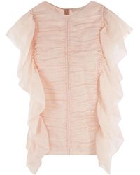 Chloé - Ruffle-Trim Ramie Top - Lyst