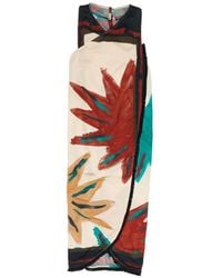 Bimba Y Lola - Fringed Floral-Print Midi Wrap Dress - Lyst