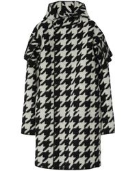 Burberry - Houndstooth Wool Cape - Lyst