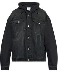 Vetements - Hooded Denim Jacket - Lyst
