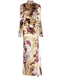 Etro - Printed Chenille Maxi Dress - Lyst