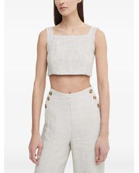 Alohas - Button-Fastening Square-Neck Top - Lyst