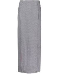 Thom Browne - Houndstooth-Pattern Wool Maxi Skirt - Lyst
