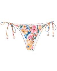 FARM Rio - Floral-Print Tie-Side Bikini Bottom - Lyst