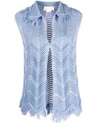 Genny - Fringe-Detail Knitted Vest - Lyst