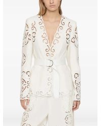 Sea - Dahlia Broderie-Anglaise Belted Blazer - Lyst