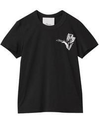 3.1 Phillip Lim - Tulip-embroidered Short-sleeve Top - Lyst