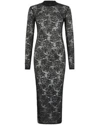 Philipp Plein - Lace Open Back Long Dress Monogram Strass - Lyst