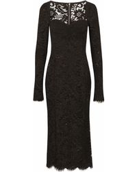 Dolce & Gabbana - Robe mi-longue à bords festonnés - Lyst