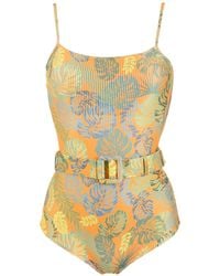 Amir Slama - Maillot De Bain Imprimé À Taille Ceinturée - Lyst