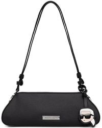 KARL LAGERFELD - Logo-Plaque Pebbled Shoulder Bag - Lyst
