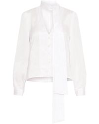 Marella - Mllragni Pinstripe Tie-Neck Shirt - Lyst