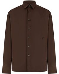 Ferragamo - Cotton Long Sleeved Shirt - Lyst