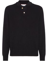 Brunello Cucinelli - Gerippter Pullover mit Henley-Kragen - Lyst