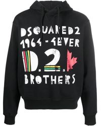 DSquared² - Graphic-Print Cotton Hoodie - Lyst