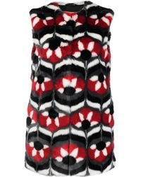 Moschino - Geometric Faux-Fur Gilet - Lyst