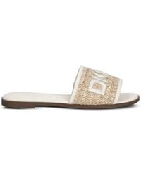 DKNY - Logo-Embroidered Woven Sandals - Lyst
