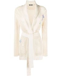 Canessa - Cardigan En Maille Ajourée À Détail De Patch - Lyst