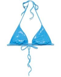 DSquared² - Metallic-Sheen Triangle Bikini Top - Lyst