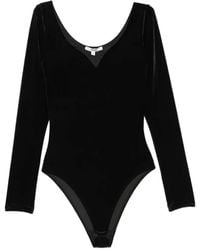 Maje - Velvet Long-Sleeve Bodysuit - Lyst