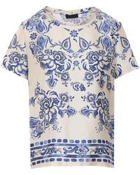 Liu Jo - Printed Crewneck T-Shirt - Lyst