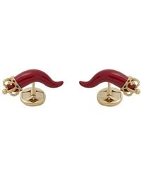 Dolce & Gabbana - Good Luck Cufflinks In Enamelled Yellow Gold - Lyst