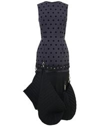 ROKH - Polka Dot Pleated Midi Dress - Lyst