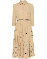 Prada - Vestido midi con cinturón - Lyst