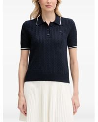 Lacoste - Cable-Knit Polo Shirt - Lyst