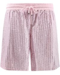 VENUJA - Crystal-Embellished Drawstring Shorts - Lyst
