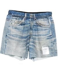 Satisfy - Pantalones Vaqueros Cortos Con Efecto Envejecido - Lyst