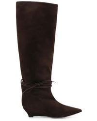 Odissi - Lace-Up Wedge-Heel Boots - Lyst