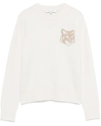 Maison Kitsuné - Pull En Laine Mérinos À Motif Renard - Lyst