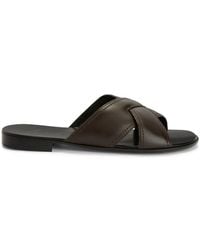 Giuseppe Zanotti - Flavio Crossover-Straps Leather Sandals - Lyst