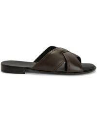 Giuseppe Zanotti - Flavio Crossover Leather Slides - Lyst