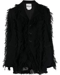 Noir Kei Ninomiya - Fringe-Detailing Wool-Blend Blazer - Lyst