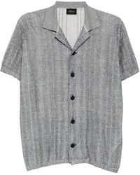 Brioni - Ribbed-Knit Contrast-Trim Polo Shirt - Lyst