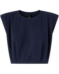 Pinko - Sleeveless Cotton Crop Top - Lyst