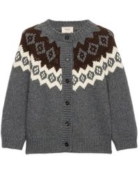 Prada - Cardigan En Maille Intarsia - Lyst