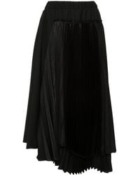 Noir Kei Ninomiya - Asymmetric Pleated Midi Skirt - Lyst