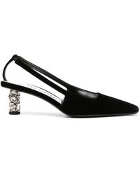 Tom Ford - Crystal-embellished Velvet Sling Back Pumps - Lyst