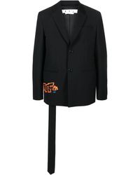 Off-White c/o Virgil Abloh - Graffiti Logo Blazer With Faux Tie - Lyst