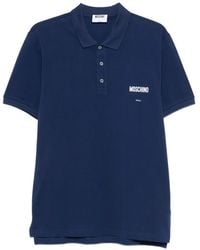 Moschino - Relaxed-Fit Polo Shirt With Ribbed Details And Logo Accents - Lyst