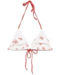 Fendi - Coral-Print Triangle-Cup Bikini Top - Lyst