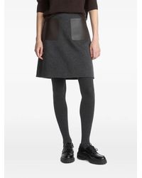 Yves Salomon - Leather-Patch A-Line Mini Skirt - Lyst